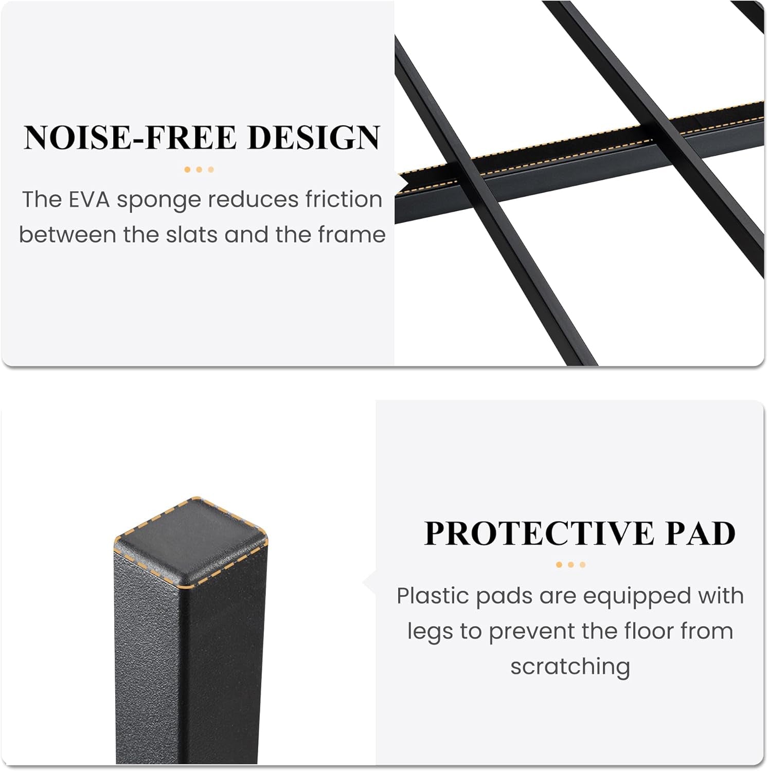 14 Inch Queen Size Metal Platform Bed Frame with Wooden Headboard and Footboard, Mattress Foundation, No Box Spring Needed, Large under Bed Storage, Non-Slip without Noise, Black Oak