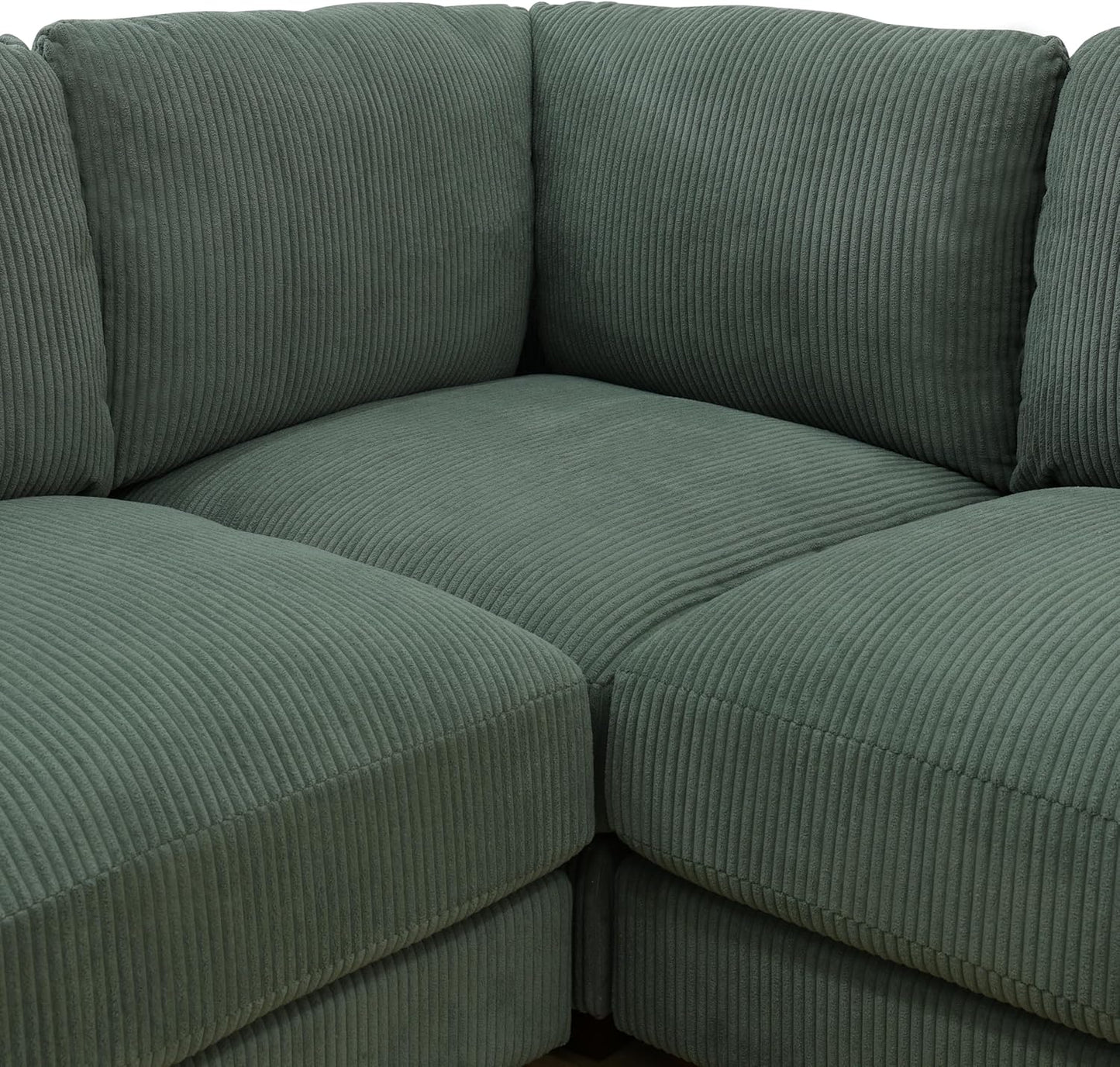 Premium Corduroy 7-Pieces Living Room Sofa Set，Luxury Modular Oversized Apartment Couch ，U Shaped Sectional Couches for Living Room ，Easy Assembly