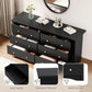 Black Dresser for Bedroom,6 Drawer Dressers, Storage Chest of Drawers for Hallway,Living Room, Entryway