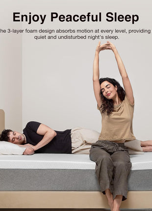 12-Inch Medium Firm Gel Memory Foam Queen Mattress for Optimal Sleep Comfort and Pressure Relief with Motion Isolation