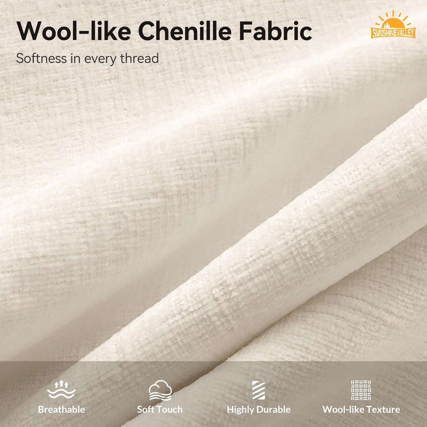 Sofa and Loveseat Set, Oversized Chenille Modular Love Seat and 3-Seat Couch with Pillows, 2 Piece Modern Cloud Sectional Deep Seat Sofa Furniture Set for Living Room, Beige