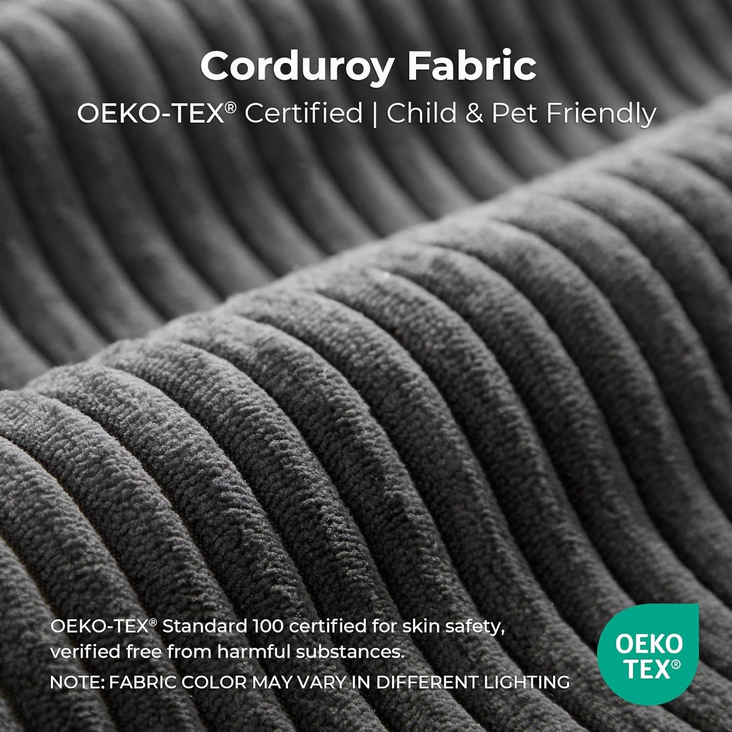 78" Loveseat Sofa in a Box, Cloud Boneless Couch with Comfy Deep Seat, No Assembly Required, Modern Upholstered Corduroy Sofa for Living Room, Apartment, Home Office, Dark Grey