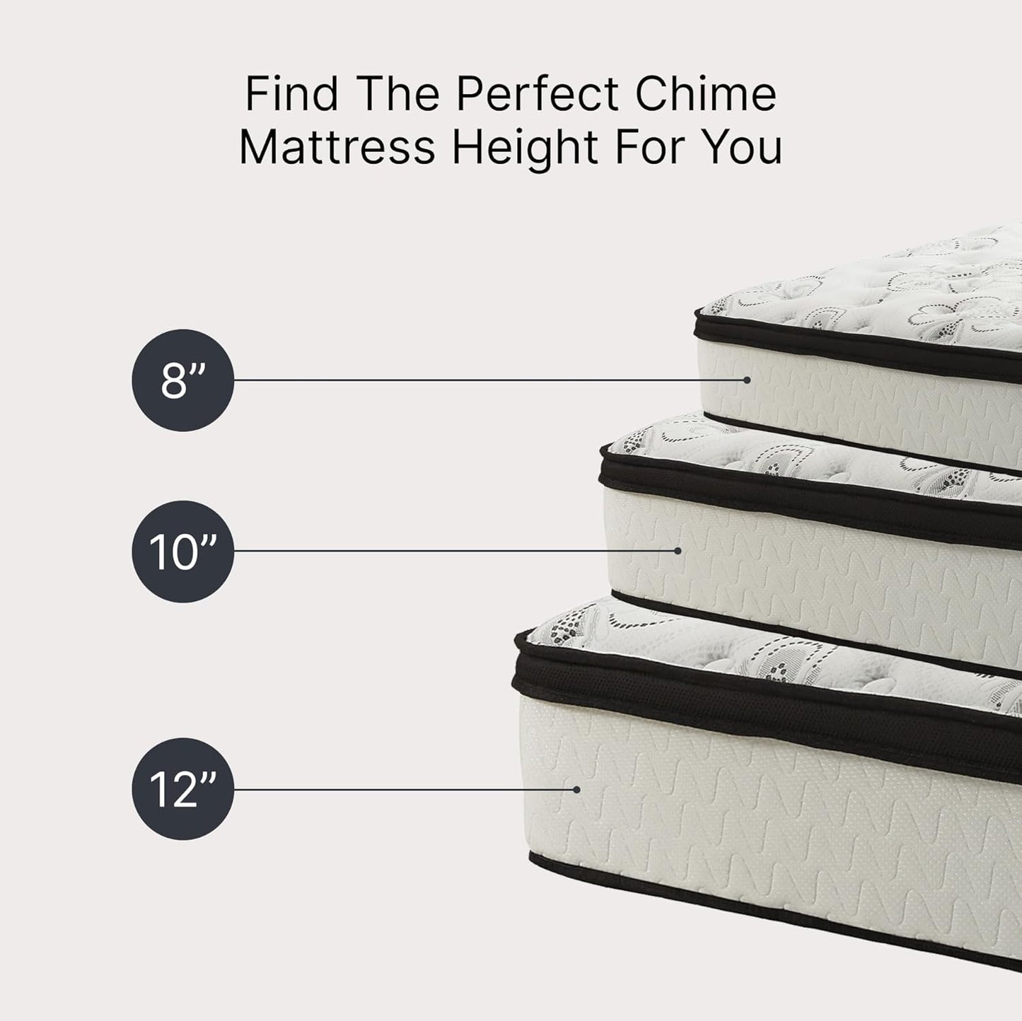 Chime Hybrid California King 12" Mattress with Gel Memory Foam, Medium Firm, Pressure Relief, Fiberglass Free Mattress in a Box