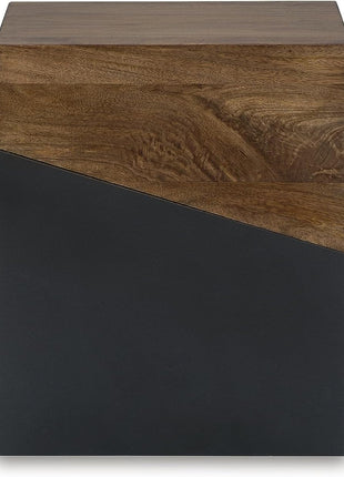 Signature Design by Ashley Trailbend Eclectic Brown and Gunmetal Finish Accent End Table