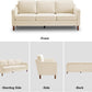 80" Chenille Sofa, 3 Seater Couch, Mid Century Modern Couches with Solid Wood Legs for Living Room & Bedroom, Beige