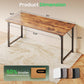 Computer Desk, 55 Inch Home Office Desk, Gaming Writing Work from Home Study Desk, Large Legroom, Sturdy Metal Frame, Modern Simple, Rustic Brown