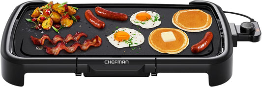 XL Electric Griddle with Removable Temperature Control, Immersible Flat Top Grill, Burger, Eggs, Pancake Griddle, Nonstick Extra Large Cooking Surface, Slide Out Drip Tray, 10 X 20 Inch