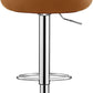 Bar Stools,Modern Upholstered Swivel Stool with Back for Bar and Counter Height, Adjustable Height 24" to 34",Set of 2,PU in Brown