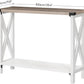 Narrow Console Table, Small Entryway Table, Farmhouse Sofa Table with 2 Open Shelves, for Hallway, Living Room, White and Greige WG08XG01