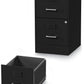 Soho Vertical File Cabinet, 2 Drawers: File/File, Letter, Black, 14" X 18" X 24.1"