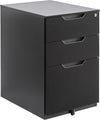Mobile File Cabinet, Black, 20.71" D X 15.51" W X 24.29" H | with Lock, 3 Drawer