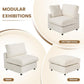 Modular Sectional Cloud Couch Modern L Shaped Sofa with Ottoman, 100 Inch 3-Seat Chenille Deep Seat Couches for Living Room, Bedroom and Apartment，Beige