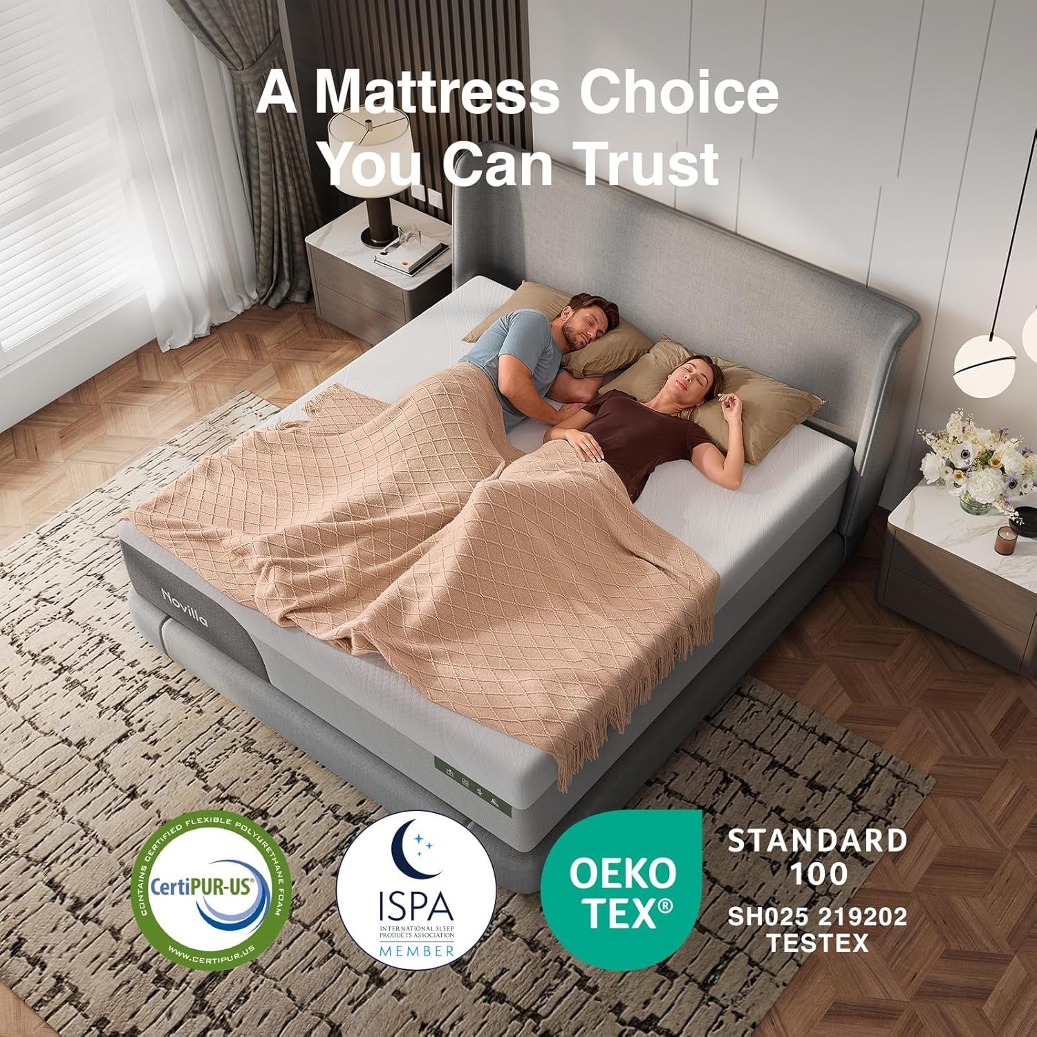 Twin XL Mattress 12 Inch, Gel-Infused Bliss Cooling Memory Foam Mattress Twin XL in a Box with Cool-Touch Nylon Cover, Pressure Relief & Body Support with Certipur-Us Certified Foam