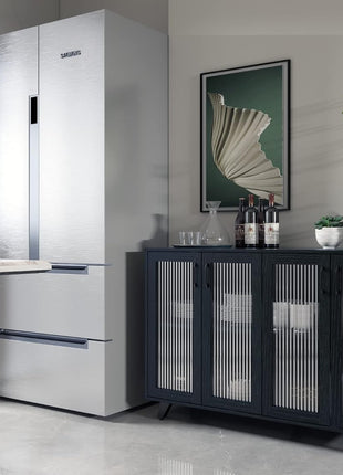 49-Inch Black Kitchen Buffet Server with Doors and Cabinet Storage