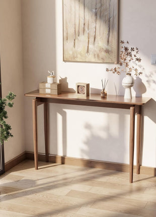 Walnut Wood Slim Console Table for Entryway and Living Room (47.2 inches)