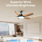 Smart Ceiling Fans with Lights, Low Profile Ceiling Fan with Alexa/App, 52'' Dimmable Lighting & Color Tuning, RGB Ambient Light for Living Room, Game Room, Easy Installation, Quiet, Black