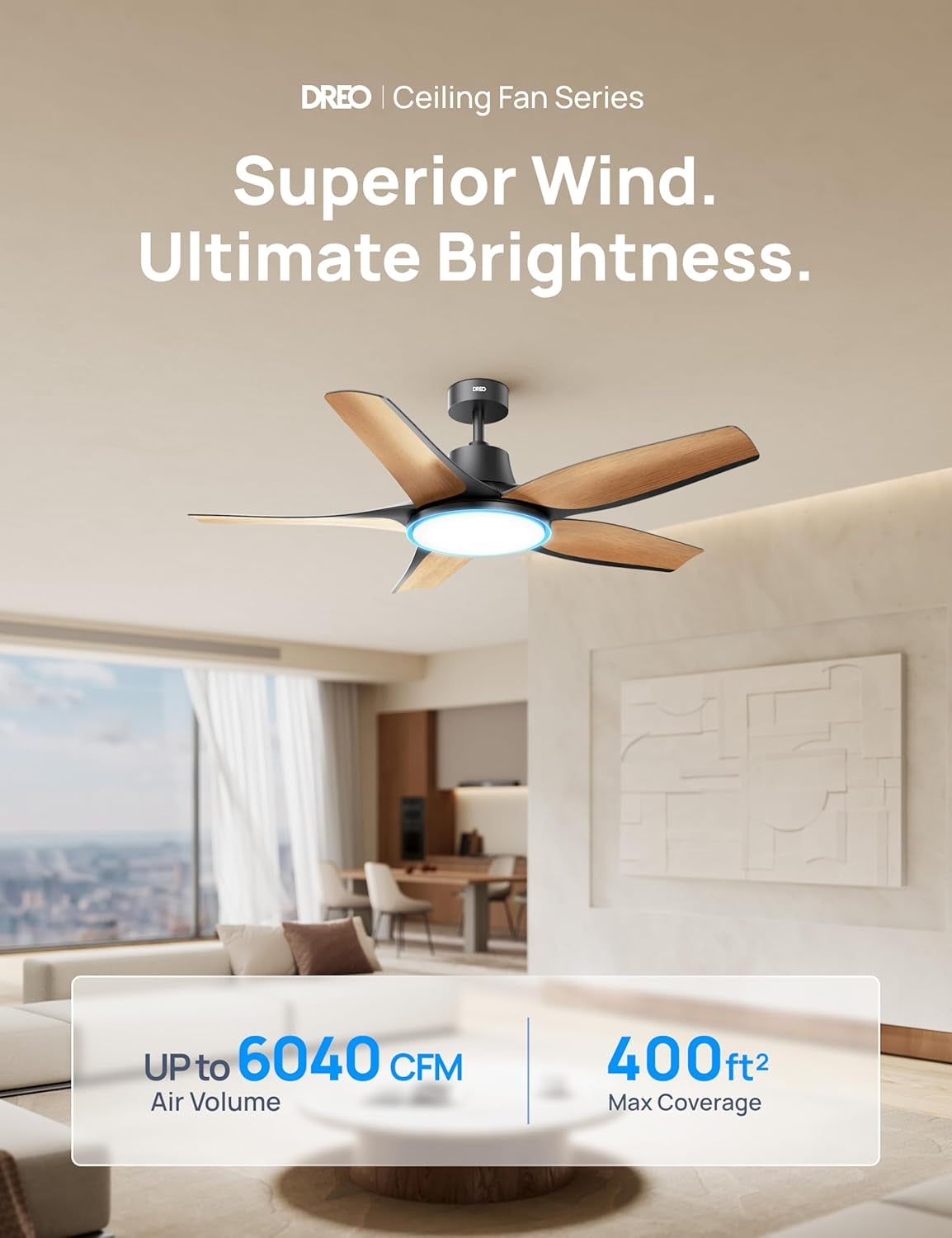 Smart Ceiling Fans with Lights, Low Profile Ceiling Fan with Alexa/App, 52'' Dimmable Lighting & Color Tuning, RGB Ambient Light for Living Room, Game Room, Easy Installation, Quiet, Black