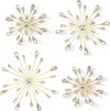 4Pcs Gold Metal Jeweled Wall Art, Starburst Wall Decor, Bling Crystal Home Décor, Star Sun Rhinestone Hanging, Diamond Accents Home Decorative for Living Room, Bedroom, Entryway