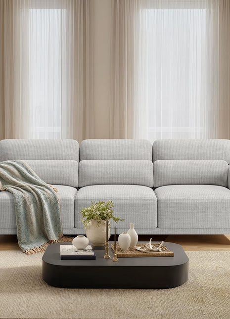 89″ Modern 3-Seater Sofa with Deep Seats and Wide Armrests, Upholstered in Grey with Removable Cotton-Linen Cushion Cover, Ideal for Living Room Comfort