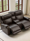 Brown / Loveseat With Console