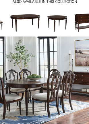 Lavinton Classic 4-Drawer Dining Server with Open Shelf in Dark Brown by Signature Design by Ashley