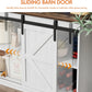 Farmhouse Sideboard Buffet Cabinet, Coffee Bar Storage with Sliding Barn Doors, Shelf for Home Dining Room, White