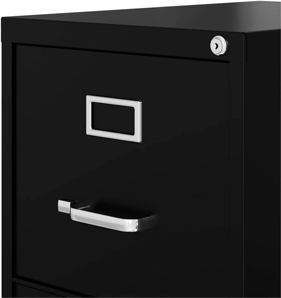 4 Drawers 52" Vertical Black Metal Filing Cabinet Lockable Pre-Assembled Stationary Letter Size for Home, Office