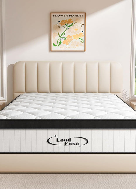 Queen Size 12-Inch Medium Firm Hybrid Mattress - Memory Foam with Individually Wrapped Pocket Springs for Pain Relief, Motion Isolation, and Edge Support (80x60x12)
