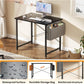 Small Computer Desk for Bedroom 32 Inch Home Office Desks for Small Spaces Writing Gaming Work Study Table with Storage Bag Black