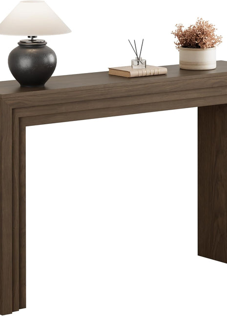 43-Inch Wooden Console Table with Step Design for Entryway and Living Room, Perfect for Hallway and Home Decor
