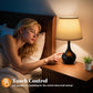 16.1" Touch Table Lamps for Nightstand, 3-Way Dimmable Small Bedroom Lamps for Night Stands, Black Bedside Lamps for Living Room, Kids Room, End Table