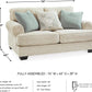 Monaghan Vintage Loveseat with Accent Pillows, Reversible Cushions and Rolled Arms, Beige
