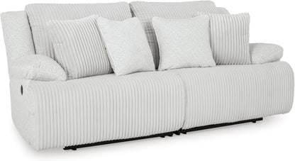 Top Tier Coastal 2-Piece Reclining Sectional Loveseat with 4 Accent Pillows, Light Gray
