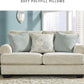 Monaghan Vintage Loveseat with Accent Pillows, Reversible Cushions and Rolled Arms, Beige