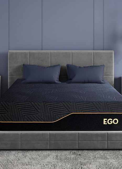 EGOHOME 14-Inch Queen Memory Foam Mattress with Cooling Copper Gel - Therapeutic Medium Firm, CertiPUR-US Certified, Made in the USA, Dimensions: 60x80x14, Color: Black