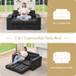 Sofa Couch Loveseat Sofa with Chenille Fabric 2-Seater Sofa for Small Spaces Comfortable Foam Floor Sofa 2 in 1 Boneless Couch for Living Room Bedroom Apartment or Office (Grey, Loveseat)