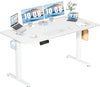 63 Inch Electric Standing Desk Height Adjustable, Sit to Stand Computer Workstations Large Work PC Table Home Office Writing Gaming Desks with Memory Presets for Walking Pad, Bedroom, White