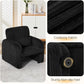 Modern Accent Chair, Comfy Upholstered Corduroy Armchair, Stylish Lounge Reading Chair for Living Room, Bedroom, Black