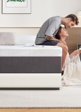 10-Inch Queen Gel Memory Foam Mattress - Medium Firm Support for Back Pain Relief, Motion Isolation, and Safe, Fiberglass-Free Materials, 80" L x 60" W