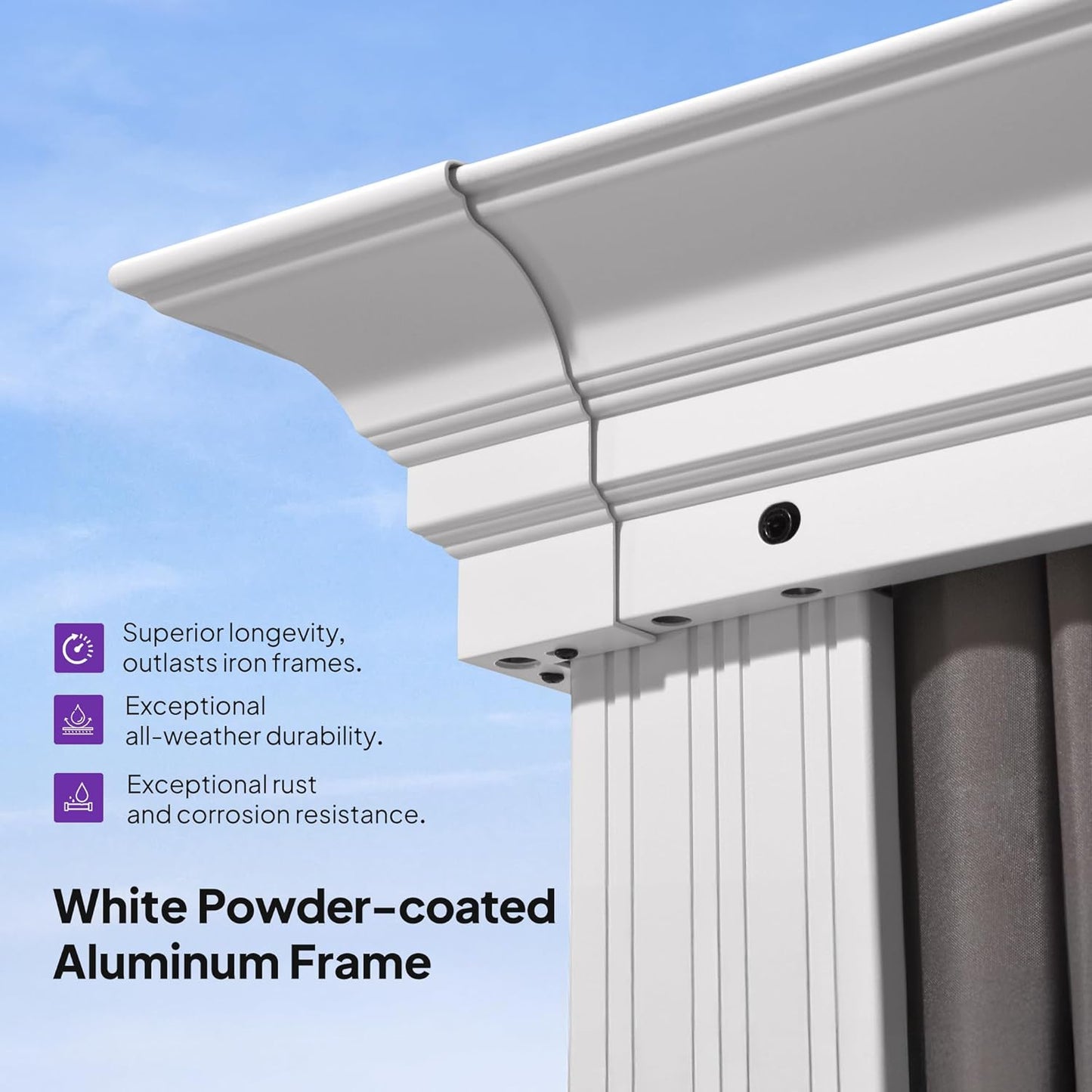 14' X 16' Hardtop Gazebo with Double Galvanized Steel Roof Awning and Upgrade Curtain for Patio Lawn and Garden, Grey