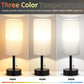Bedside Table Lamps Set of 2-3 Color Temperatures Pull Chain Lamp with AC Outlet Charging Port, Small round Night Stand Lamps for Bedroom Guest Room Office, Bed Side Light with E26 LED Bulbs