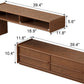 Solid Wood TV Stand for Tvs up to 65 Inch，Extendable Tv Stand with Storage and Shelf for Living Room, Bedroom, Offic