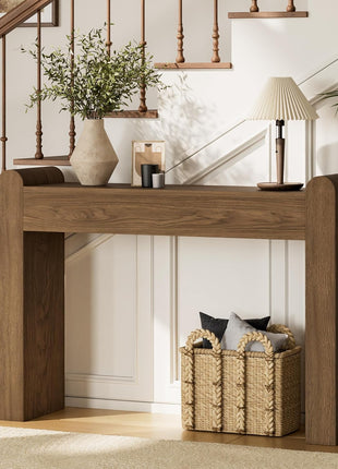 47-Inch Arc Console Table - Elegant Wooden Entryway Table for Living Room, Hallway, and Home Decor