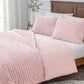 Fleece Queen Comforter Set -Super Soft & Warm Fluffy Pink Bedding, Luxury Fuzzy Heavy Bed Set for Winter with 2 Pillow Cases