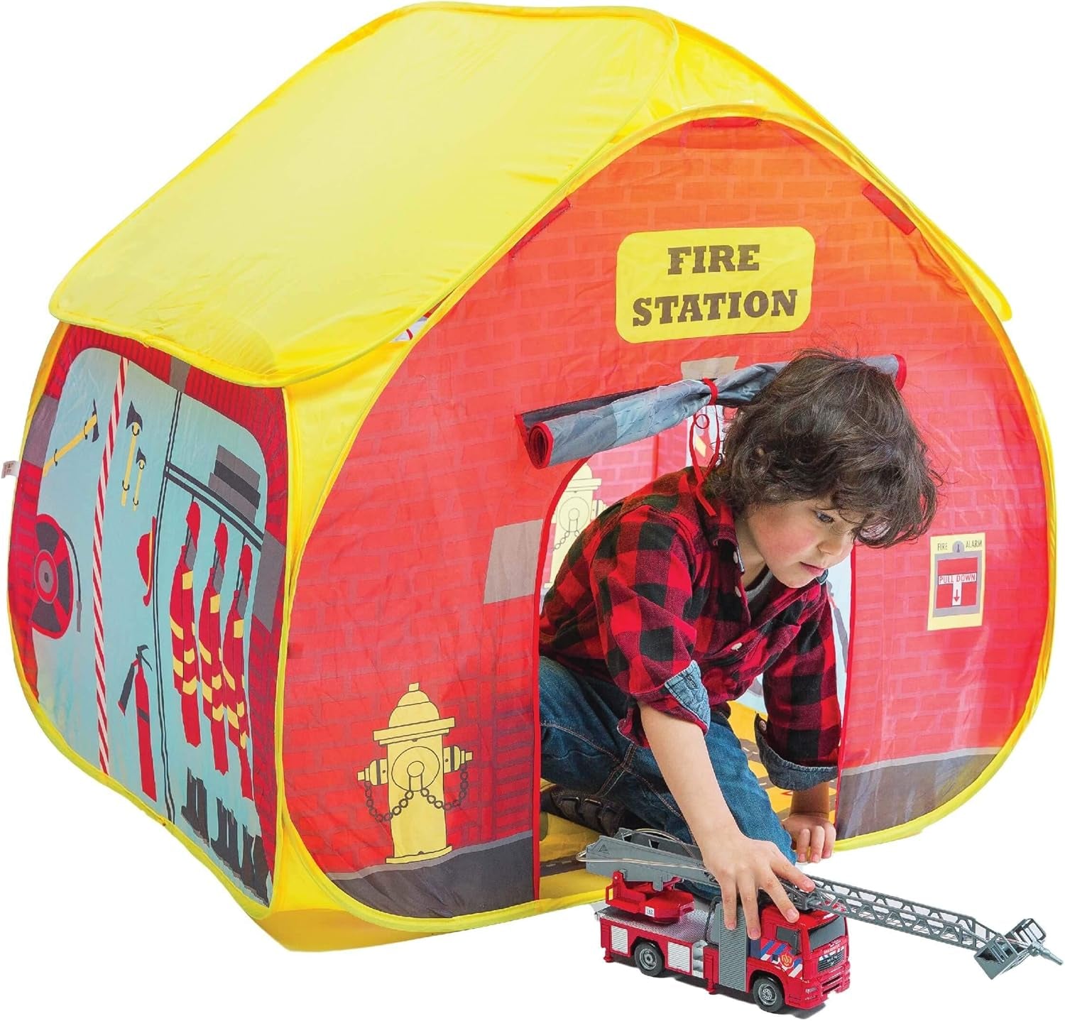 Fun2Give Pop-It-Up Firestation Tent with Streetmap Playmat Playhouse