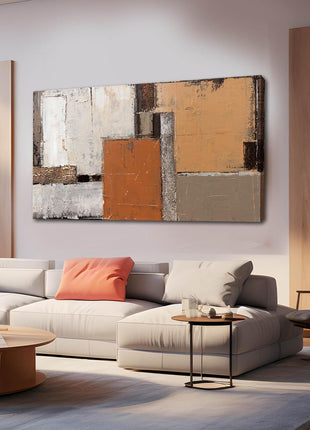 Vibrant Abstract Orange Wall Art - Contemporary Graffiti Decor for Living Spaces, 24" x 48