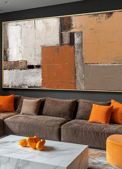 Colorful Abstract Yellow Canvas Wall Art - 29" x 58" Modern Decor for Living and Dining Spaces, Perfect for Bedroom Aesthetics