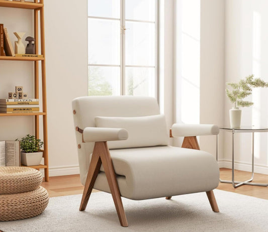 White Sleeper Chair for Reading |3 in 1 Sleeper Sofa Couch Bed | Adults | Living Room, Bedroom,Office | Adjustable Backrest| Space-Saving