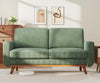 68" Loveseat Sofa - Green, Comfy Corduroy with Spring Cushion, Solid Wood Frame, Modern Deep Seat, Bedroom & Living Room, Office Couch