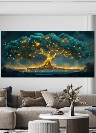 Canvas Wall Art - Tree of Life Design for Living Room and Home Office Decor, 24" x 48